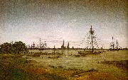 Caspar David Friedrich Port by Moonlight Sweden oil painting reproduction